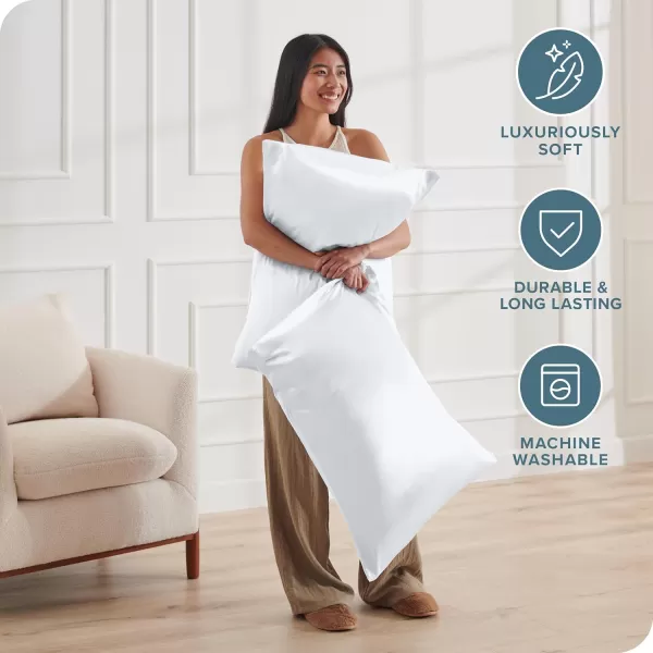 Bare Home 100 Mulberry Silk Pillowcase for Hair and Skin  Ultra Premium 6A Grade 19 Momme Silk Pillow Case  Envelope Enclosure  Breathable Cooling Pillow Cover Standard White01  White