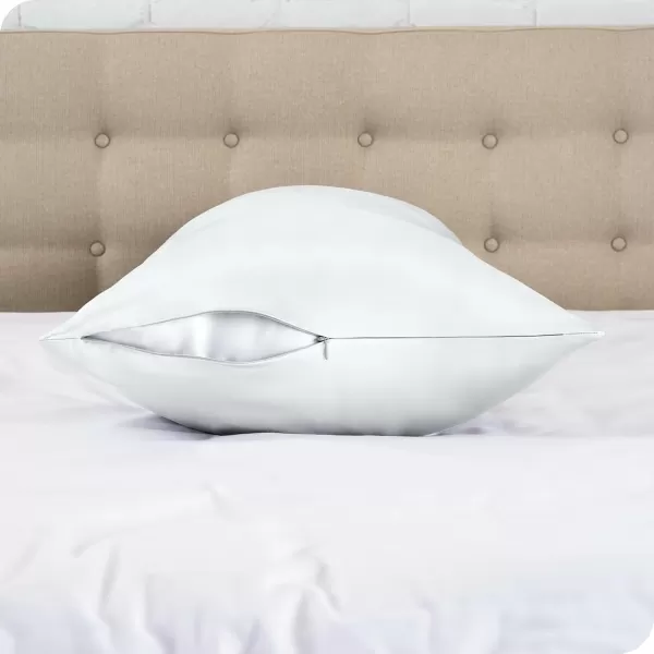 Bare Home 100 Mulberry Silk Pillowcase for Hair and Skin  Ultra Premium 6A Grade 19 Momme Silk Pillow Case  Envelope Enclosure  Breathable Cooling Pillow Cover Standard White01  White