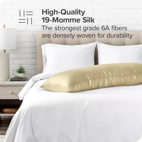 Bare Home 100 Mulberry Silk Pillowcase for Hair and Skin  Ultra Premium 6A Grade 19 Momme Silk Pillow Case  Envelope Enclosure  Breathable Cooling Pillow Cover Standard White09  Champagne