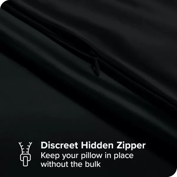 Bare Home 100 Mulberry Silk Pillowcase for Hair and Skin  Ultra Premium 6A Grade 19 Momme Silk Pillow Case  Envelope Enclosure  Breathable Cooling Pillow Cover Standard White02  Black