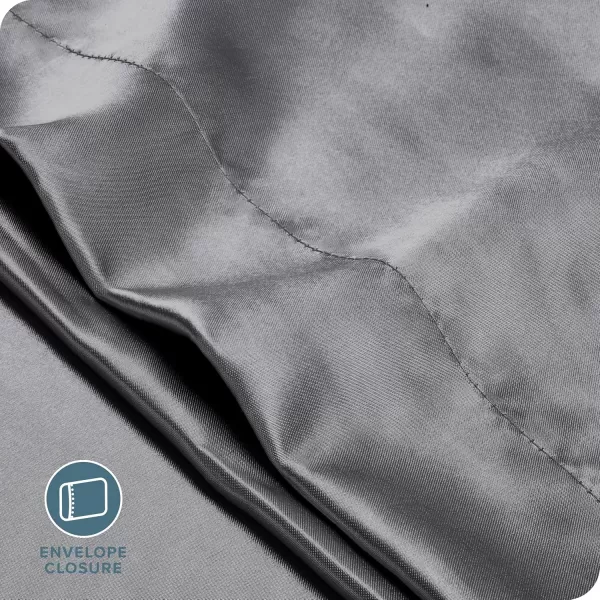 Bare Home 100 Mulberry Silk Pillowcase for Hair and Skin  Ultra Premium 6A Grade 19 Momme Silk Pillow Case  Envelope Enclosure  Breathable Cooling Pillow Cover Standard White04  Grey