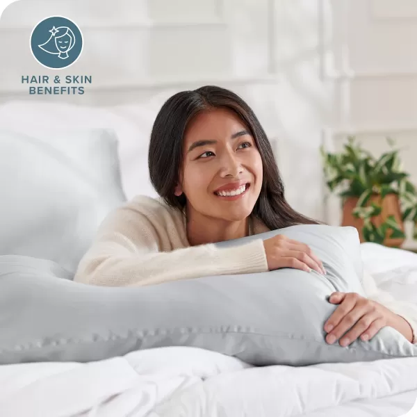 Bare Home 100 Mulberry Silk Pillowcase for Hair and Skin  Ultra Premium 6A Grade 19 Momme Silk Pillow Case  Envelope Enclosure  Breathable Cooling Pillow Cover Standard White05  Silver