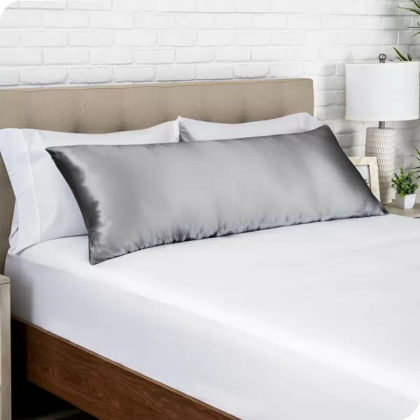 Bare Home 100 Mulberry Silk Pillowcase for Hair and Skin  Ultra Premium 6A Grade 19 Momme Silk Pillow Case  Envelope Enclosure  Breathable Cooling Pillow Cover Standard White04  Grey