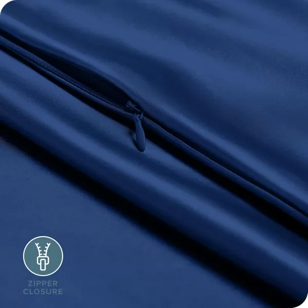 Bare Home 100 Mulberry Silk Pillowcase for Hair and Skin  Ultra Premium 6A Grade 19 Momme Silk Pillow Case  Envelope Enclosure  Breathable Cooling Pillow Cover Standard White13  Dark Blue