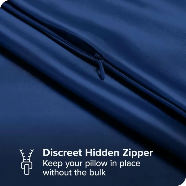 Bare Home 100 Mulberry Silk Pillowcase for Hair and Skin  Ultra Premium 6A Grade 19 Momme Silk Pillow Case  Envelope Enclosure  Breathable Cooling Pillow Cover Standard White13  Dark Blue