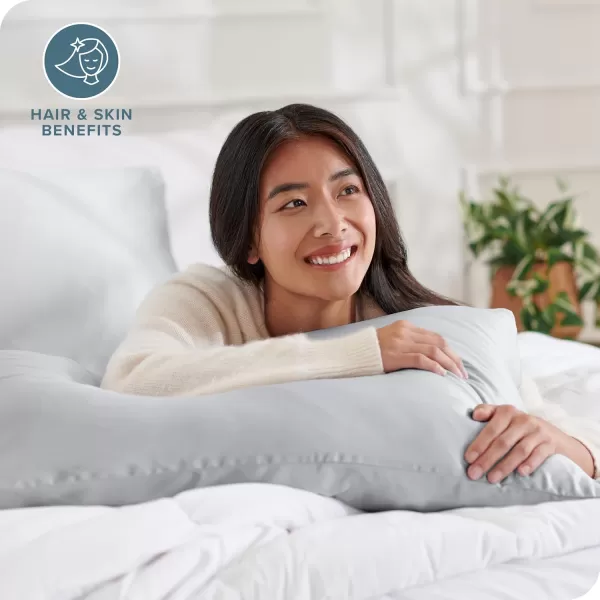 Bare Home 100 Mulberry Silk Pillowcase for Hair and Skin  Ultra Premium 6A Grade 19 Momme Silk Pillow Case  Envelope Enclosure  Breathable Cooling Pillow Cover Standard White05  Silver