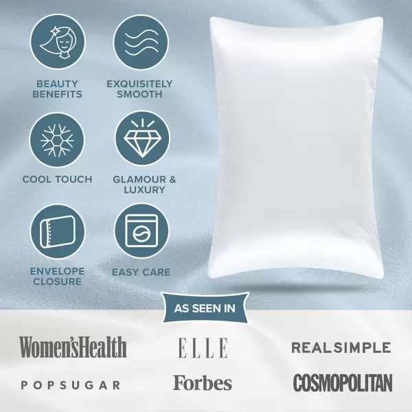 Bare Home 100 Mulberry Silk Pillowcase for Hair and Skin  Ultra Premium 6A Grade 19 Momme Silk Pillow Case  Envelope Enclosure  Breathable Cooling Pillow Cover Standard White01  White