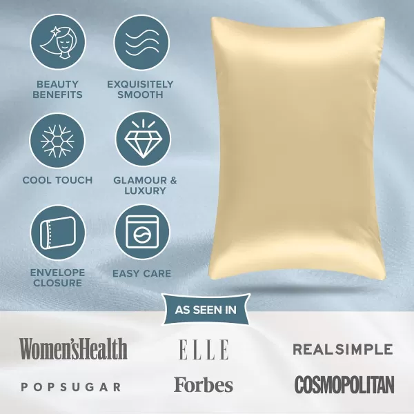 Bare Home 100 Mulberry Silk Pillowcase for Hair and Skin  Ultra Premium 6A Grade 19 Momme Silk Pillow Case  Envelope Enclosure  Breathable Cooling Pillow Cover Standard White09  Champagne