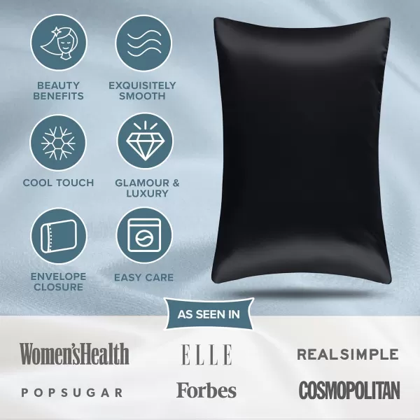 Bare Home 100 Mulberry Silk Pillowcase for Hair and Skin  Ultra Premium 6A Grade 19 Momme Silk Pillow Case  Envelope Enclosure  Breathable Cooling Pillow Cover Standard White02  Black