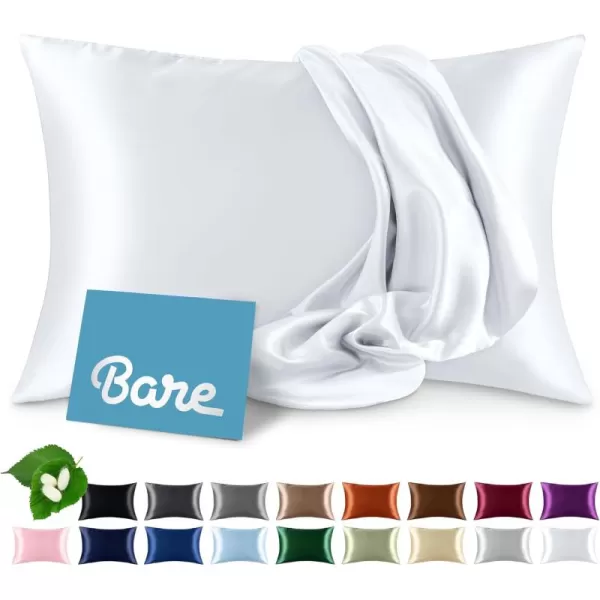Bare Home 100 Mulberry Silk Pillowcase for Hair and Skin  Ultra Premium 6A Grade 19 Momme Silk Pillow Case  Envelope Enclosure  Breathable Cooling Pillow Cover Standard White01  White