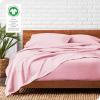 imageBare Home Organic Cotton Flannel Sheet Set  Cal King Size  100 Cotton  Double Brushed for Extra Softness ampamp Comfort  Warm Cozy and Durable  Breathable  Bed Sheets Cal King Dark Blue14  Light Pink