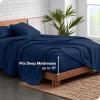 imageBare Home Organic Cotton Flannel Sheet Set  Cal King Size  100 Cotton  Double Brushed for Extra Softness ampamp Comfort  Warm Cozy and Durable  Breathable  Bed Sheets Cal King Dark Blue08  Dark Blue
