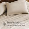 imageBare Home 100 Organic Cotton Queen Sheet Set  Crisp Percale Weave  Lightweight ampamp Breathable  Bedding Sheets ampamp Pillowcases Queen Dusty Blue07  French Beige