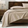 imageBare Home 100 Organic Cotton Queen Sheet Set  Crisp Percale Weave  Lightweight ampamp Breathable  Bedding Sheets ampamp Pillowcases Queen Dusty Blue07  French Beige
