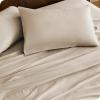 imageBare Home 100 Organic Cotton Queen Sheet Set  Crisp Percale Weave  Lightweight ampamp Breathable  Bedding Sheets ampamp Pillowcases Queen Dusty Blue07  French Beige