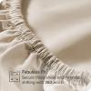 imageBare Home 100 Organic Cotton Queen Sheet Set  Crisp Percale Weave  Lightweight ampamp Breathable  Bedding Sheets ampamp Pillowcases Queen Dusty Blue07  French Beige