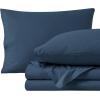 imageBare Home 100 Organic Cotton Queen Sheet Set  Crisp Percale Weave  Lightweight ampamp Breathable  Bedding Sheets ampamp Pillowcases Queen Dusty Blue13  Winter Blue