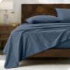 imageBare Home 100 Organic Cotton Queen Sheet Set  Crisp Percale Weave  Lightweight ampamp Breathable  Bedding Sheets ampamp Pillowcases Queen Dusty Blue13  Winter Blue