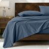 imageBare Home 100 Organic Cotton Queen Sheet Set  Crisp Percale Weave  Lightweight ampamp Breathable  Bedding Sheets ampamp Pillowcases Queen Dusty Blue13  Winter Blue