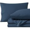 imageBare Home 100 Organic Cotton Queen Sheet Set  Crisp Percale Weave  Lightweight ampamp Breathable  Bedding Sheets ampamp Pillowcases Queen Dusty Blue13  Winter Blue
