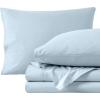 imageBare Home 100 Organic Cotton Queen Sheet Set  Crisp Percale Weave  Lightweight ampamp Breathable  Bedding Sheets ampamp Pillowcases Queen Dusty Blue13  Winter Blue
