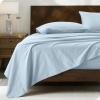 imageBare Home 100 Organic Cotton Queen Sheet Set  Crisp Percale Weave  Lightweight ampamp Breathable  Bedding Sheets ampamp Pillowcases Queen Dusty Blue13  Winter Blue