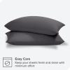 imageBare Home Lyocell Tencel Pillow Cases  Standard Size Set of 2  Derived from Eucalyptus  Moisture Regulating  Ultra Soft  Easy Care Standard Pillowcase Set of 2 WhiteForged Iron Grey