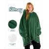 imageBare Home Wearable Blanket BCozy Hoodie  Soft Plush Sherpa  Warm and Cozy  Oversized Wearable Blanket  Adult ampamp Kid Sizes13  Forest Green