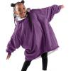 imageBare Home Wearable Blanket BCozy Hoodie  Soft Plush Sherpa  Warm and Cozy  Oversized Wearable Blanket  Adult ampamp Kid Sizes14  Plum