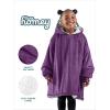 imageBare Home Wearable Blanket BCozy Hoodie  Soft Plush Sherpa  Warm and Cozy  Oversized Wearable Blanket  Adult ampamp Kid Sizes14  Plum