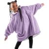 imageBare Home Wearable Blanket BCozy Hoodie  Soft Plush Sherpa  Warm and Cozy  Oversized Wearable Blanket  Adult ampamp Kid Sizes15  Lavender