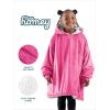 imageBare Home Wearable Blanket BCozy Hoodie  Soft Plush Sherpa  Warm and Cozy  Oversized Wearable Blanket  Adult ampamp Kid Sizes18  Pink