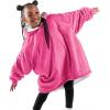 imageBare Home Wearable Blanket BCozy Hoodie  Soft Plush Sherpa  Warm and Cozy  Oversized Wearable Blanket  Adult ampamp Kid Sizes18  Pink