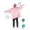 imageBare Home Wearable Blanket BCozy Hoodie  Soft Plush Sherpa  Warm and Cozy  Oversized Wearable Blanket  Adult ampamp Kid Sizes19  Light Pink