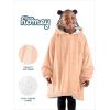 imageBare Home Wearable Blanket BCozy Hoodie  Soft Plush Sherpa  Warm and Cozy  Oversized Wearable Blanket  Adult ampamp Kid Sizes22  Peach