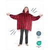 imageBare Home Wearable Blanket BCozy Hoodie  Soft Plush Sherpa  Warm and Cozy  Oversized Wearable Blanket  Adult ampamp Kid Sizes23  Buffalo Plaid  RedBlack