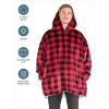 imageBare Home Wearable Blanket BCozy Hoodie  Soft Plush Sherpa  Warm and Cozy  Oversized Wearable Blanket  Adult ampamp Kid Sizes23  Buffalo Plaid  RedBlack