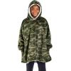 imageBare Home Wearable Blanket BCozy Hoodie  Soft Plush Sherpa  Warm and Cozy  Oversized Wearable Blanket  Adult ampamp Kid Sizes24  Camo  Green