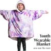 imageBare Home Wearable Blanket BCozy Hoodie  Soft Plush Sherpa  Warm and Cozy  Oversized Wearable Blanket  Adult ampamp Kid Sizes29  Tie Dye  Pink