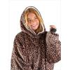 imageBare Home Wearable Blanket BCozy Hoodie  Soft Plush Sherpa  Warm and Cozy  Oversized Wearable Blanket  Adult ampamp Kid Sizes34  Leopard