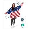 imageBare Home Wearable Blanket BCozy Hoodie  Soft Plush Sherpa  Warm and Cozy  Oversized Wearable Blanket  Adult ampamp Kid Sizes35  Flag