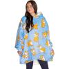 imageBare Home Wearable Blanket Hoodie  Soft Plush Sherpa  Warm and Cozy  Oversized Wearable Blanket  Adult ampamp Kid SizesDogs