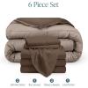 imageBare Home Reversible BedinABag Comforter ampamp Sheet Set  Full Extra Long  Down Alternative  Soft  Bedding Set Full XL TaupeSand SandCocoaTaupe  Cocoa