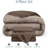 imageBare Home Reversible BedinABag Comforter ampamp Sheet Set  Full Extra Long  Down Alternative  Soft  Bedding Set Full XL TaupeSand SandCocoaTaupe  Cocoa