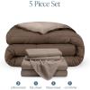 imageBare Home Reversible BedinABag Comforter ampamp Sheet Set  Full Extra Long  Down Alternative  Soft  Bedding Set Full XL TaupeSand SandCocoaTaupe  Taupe
