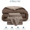 imageBare Home Reversible BedinABag Comforter ampamp Sheet Set  Full Extra Long  Down Alternative  Soft  Bedding Set Full XL TaupeSand SandCocoaTaupe  Taupe