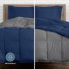 imageBare Home Reversible BedinABag Comforter ampamp Sheet Set  Full Extra Long  Down Alternative  Soft  Bedding Set Full XL TaupeSand SandDark BlueGrey  Dark Blue