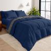 imageBare Home Reversible BedinABag Comforter ampamp Sheet Set  Full Extra Long  Down Alternative  Soft  Bedding Set Full XL TaupeSand SandDark BlueGrey  Dark Blue