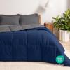 imageBare Home Reversible BedinABag Comforter ampamp Sheet Set  Full Extra Long  Down Alternative  Soft  Bedding Set Full XL TaupeSand SandDark BlueGrey  Grey