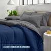 imageBare Home Reversible BedinABag Comforter ampamp Sheet Set  Full Extra Long  Down Alternative  Soft  Bedding Set Full XL TaupeSand SandDark BlueGrey  Grey